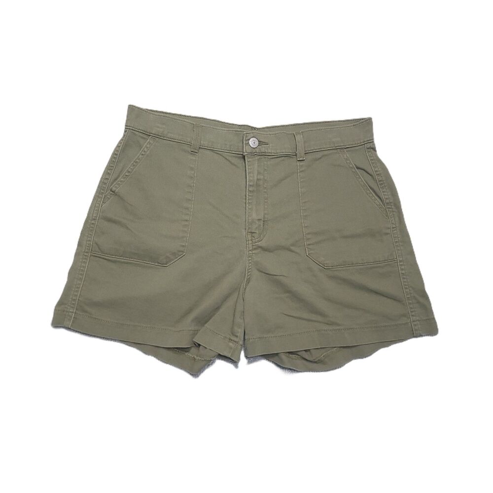 Levis Utility Shorts Womens 31 Mid Rise Chino Green Stretch